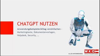 KIWebinarreihe quotPraxisorientierte KILösungenquot ChatGPT nutzen [upl. by Atinaj786]