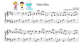 Chère Élise Piano Sheet Music  Beautiful Easy Arrangement [upl. by Selbbep]