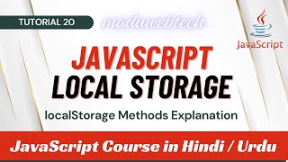 JavaScript LocalStorage Methods  JavaScript Course Tutorial 20 [upl. by Menken]