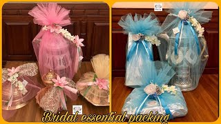 Kehwa khabr samavar Wrapping  Wedding bridal essential packing  Trousseau packing for weddings [upl. by Claudina]