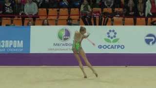 Кудрявцева Яна булавы Kudryavtseva Yana clubs Grand Prix 2014 Moscow [upl. by Nowaj]