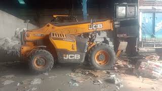 jcb telehandelerloadall unloading work in paper manufacturing company [upl. by Seidule]