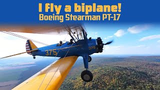 I fly a Biplane  Boeing Stearman PT17 [upl. by Eiznekam]