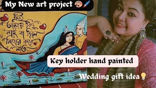 Hand painted wooden keyholder  Craftestic  youtube craftestic [upl. by Eilzel843]