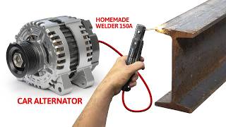 POWERFUL WELDING MACHINE WITH A CAR ALTERNATOR  WITH POWER REGULATION [upl. by Ahsiuqet]