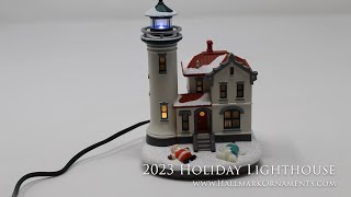 2023 Holiday Lighthouse 12 Hallmark Ornament [upl. by Dnalyar]