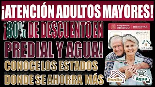 ¡Hasta 80 de descuento en agua y predial Conoce los estados donde Adultos Mayores ahorran más [upl. by Anemix]