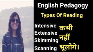 TYPES OF READING IN ENGLISH English Pedagogy intensive extensive skimming scanning [upl. by Adnat]