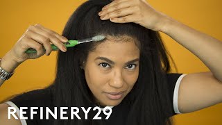 My Favorite Way To Lay Edges  Hair Me Out  Refinery29 [upl. by Eilyk]