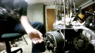 XS650 The Big Bore Part 16left sidecoverrotor amp stator removal [upl. by Heyward]