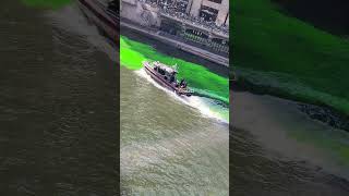 Chicago River dyeing stpatricksday [upl. by Hahnke]