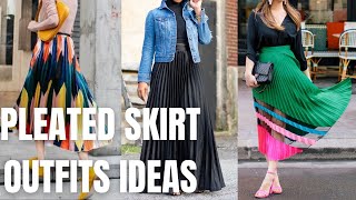 Stylish Pleated Skirt Outfit Ideas How to Wear Pleated Skirt in Spring Summer [upl. by Armillda979]