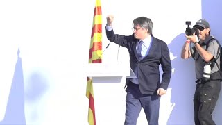 Former Catalan separatist leader Puigdemont returns to Spain  AFP [upl. by Lleihsad875]