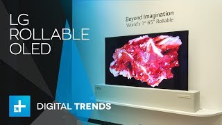 LG Rollable OLED TV Display  Hands On at CES 2018 [upl. by Refannej]