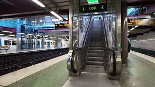 Sweden Stockholm Liljeholmen Subway Station 2X escalator  changing platforms [upl. by Elvie]