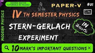 1SternGerlach Experiment  Modern physics  unit1  4th sem physics paper5 modernphysics [upl. by Melva844]