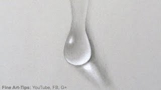 How to Draw a Water Drop Step by Step  Fine ArtTips [upl. by Nivk]