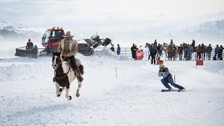 Skijoring in Jackson Hole  Click in and Hang on for the Ride [upl. by Aniela703]