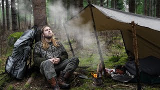 Wild Camping Alone  Overnight in the Dark Forest [upl. by Llabmik771]