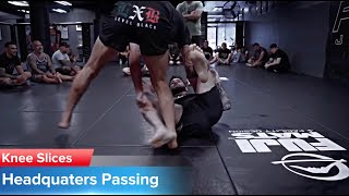 NO GI BJJ Headquarters Passing Knee Slices [upl. by Assyl]