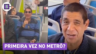 Zeca Pagodinho surpreende e pega metrô pela primeira vez Um sonho realizado [upl. by Reckford]