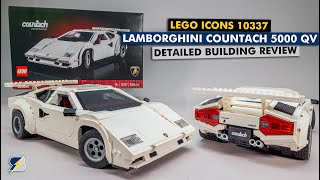 LEGO Icons 10337 Lamborghini Countach 5000 QV detailed building review  part 1 [upl. by Nimar729]