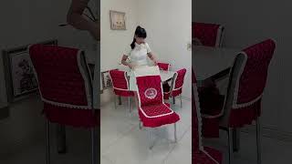 Part 5 set chair cushion tablecloth dining table and chair cover onepiece chair subcover wedding [upl. by Thorman]