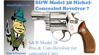 AlansFirearms SampW M 38 Bodyguard airweight revolver concealed carry the pros and cons [upl. by Nilpik771]