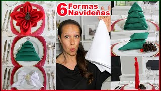 🎄 6 FORMAS DE DOBLAR SERVILLETAS NAVIDEÑAS ✅  Lecotiú [upl. by Olegnaleahcim]