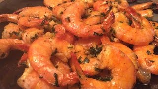 Crevettes sautées à lail  كروفات سوتيه بالثوم  How To cook Fried Shrimps [upl. by Airetnohs]