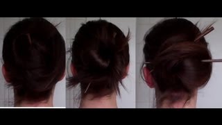 9 quick EASY amp PRETTY CHOPSTICK updos hairstyle howto tutorial  Vintagious [upl. by Jaquenetta]