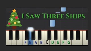 Easy Piano Tutorial I Saw Three Ships with free sheet music [upl. by Maximilian]