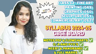 Fine Art  Class 12  Theory Syllabus  Session 2024  25  Painting Sculpture Graphics Com Art [upl. by Yawnoc]