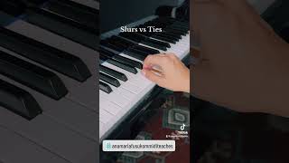 Slurs vs ties pianoskills pianoteacher musictheory musictheory4all anamariafusukommiditeaches [upl. by Coretta]