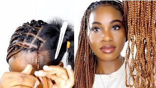 HOW TO Medium Sized \Thigh length KNOTLESS BRAIDS [upl. by Fiedling400]