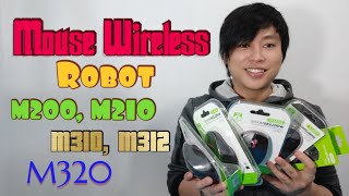 Review 5 Mouse Wireless Robot M200 M210 M310 M312 dan M320 [upl. by Ebert]