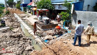 Full Complete System Sewer Drain Pipe Fill And Build Road Over The Sewer with Skill komatsu Dozer [upl. by Nawyt]