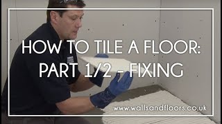 How to Tile A Floor  12  Fixing The Floor Tiles [upl. by Rafferty]