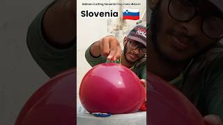 Slovenia 🇸🇮 Flag Color Balloon Cutting asmr relaxing [upl. by Aratnahs]