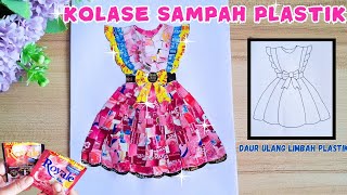 Membuat Kolase dari Sampah Plastik  Kolase Daur Ulang Limbah Plastik Tugas P5 [upl. by Klemperer]