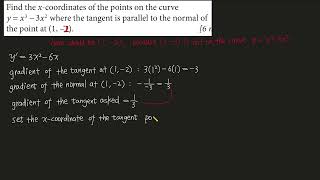 Find the xcoordinates of the points on the curve y  x3 − 3x2 where the tangent is parallel [upl. by Lohse]