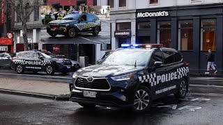 VICPOL  Various PORT  Highway Patrol Units Responding to Protest Calls  Incidents in Melbourne [upl. by Lissa905]