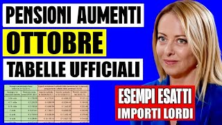 PENSIONI OTTOBRE AUMENTI CONFERMATI TABELLA ESEMPI 📈 TUTTE LE FASCE VERIFICA NUOVI IMPORTI NETTI [upl. by Inesita]