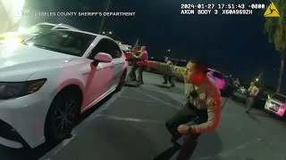 Video shows LA County deputies unleash hail of gunfire on armed man [upl. by Aiyram]