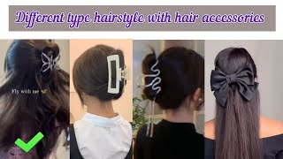 Different Type Hairstyles With Hair Accessories  Hair Accessories Hairstyle  hairstyle bts [upl. by Christel]