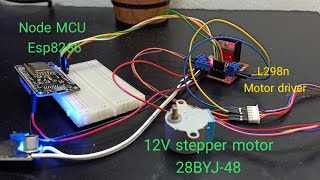 How to control stepper motor with node mcu using L298n Motor driver [upl. by Barabbas890]