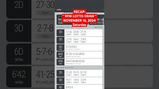 Pcso official Lotto Result 9pm draw tonight November 16 2024 Saturday lottorecaptoday [upl. by Nyltac]