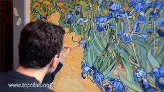 Art Reproduction Vincent van Gogh  Irises HandPainted Step by Step [upl. by Ervin]