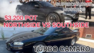 INSANE❗️TURBO CAMARO VS SUPERCHARGED MUSTANG 3K POT 💰 mustang camaro race mexico [upl. by Wolfe]