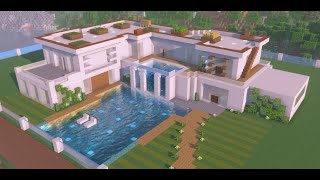 Minecraft Tutorial  Mansão Moderna com Piscina [upl. by Ahens]